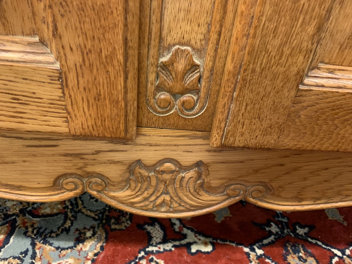 Outstanding Quality French Carved Oak Brakefront Four Door Armoire/wardrobe - Image 7
