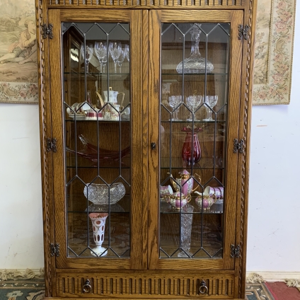 Outstanding Quality Oak Jaycee Glazed Cabinet/display Cabinet