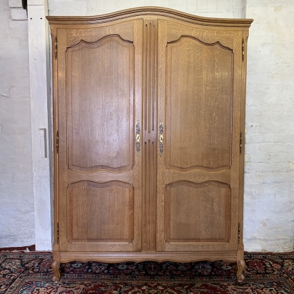 Elegant French Oak Two Door Armoire/wardrobe