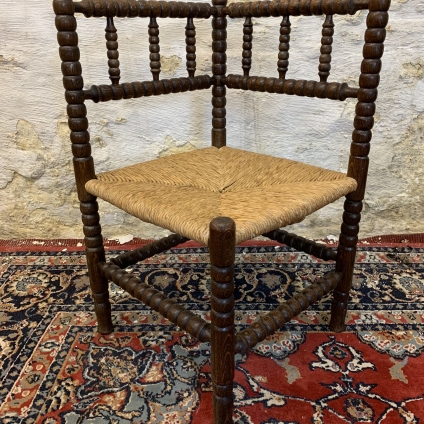 Lovely French Oak Bobbin Corner Chair