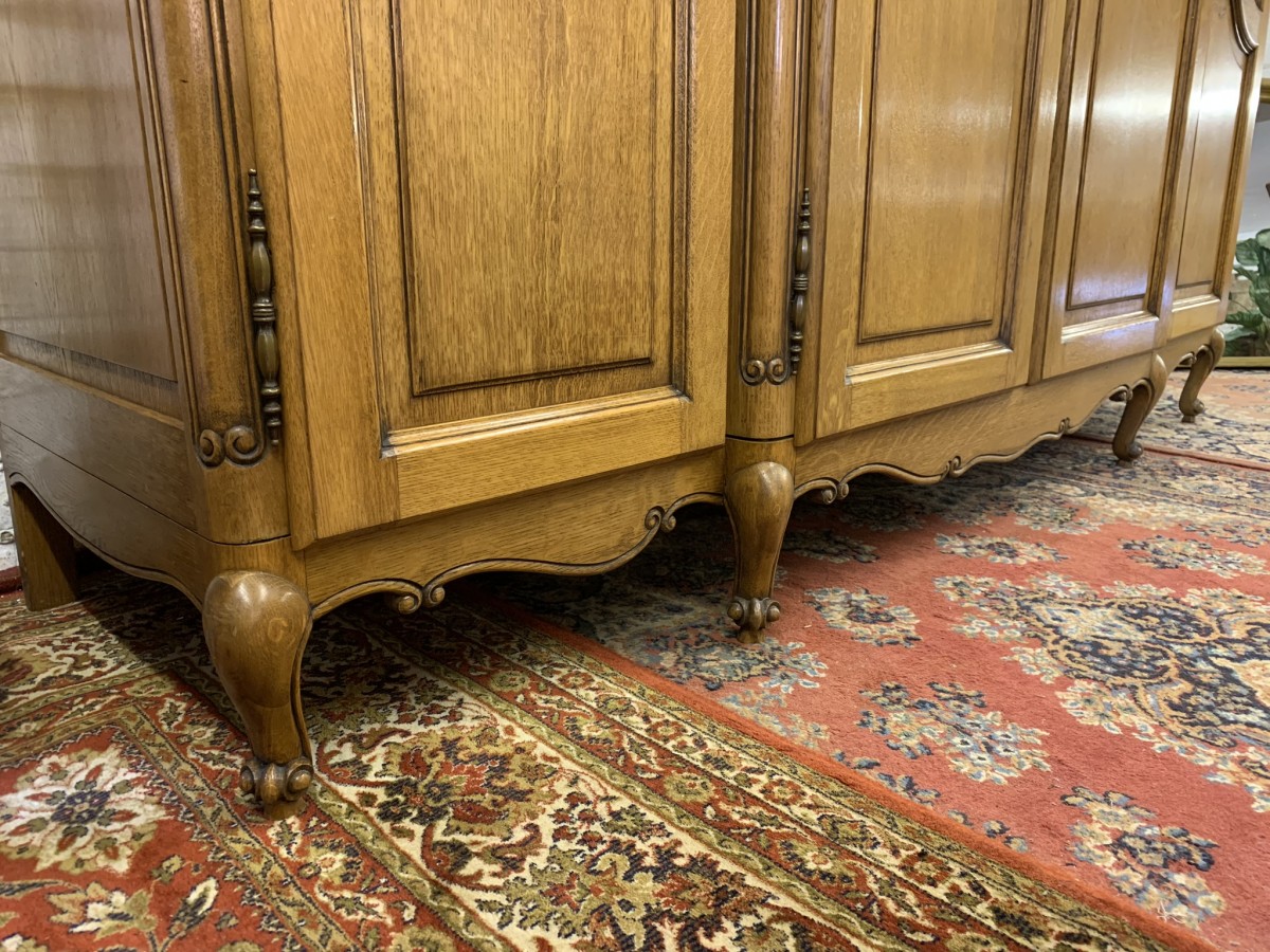 Fantastic French Carved Oak Four-door Breakfront Armoire/wardrobe - Image 5