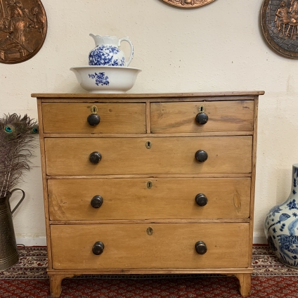 Fantastic Antique Georgian Pine Chest Of Drawers Circa 1830