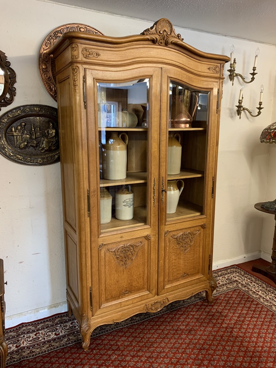 Fabulous Quality French Carved Oak Glazed Cabinet/cupboard Circa 1930 - Image 11
