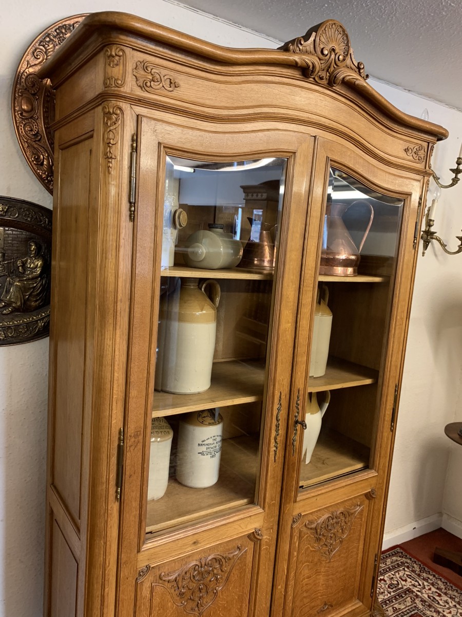 Fabulous Quality French Carved Oak Glazed Cabinet/cupboard Circa 1930 - Image 12