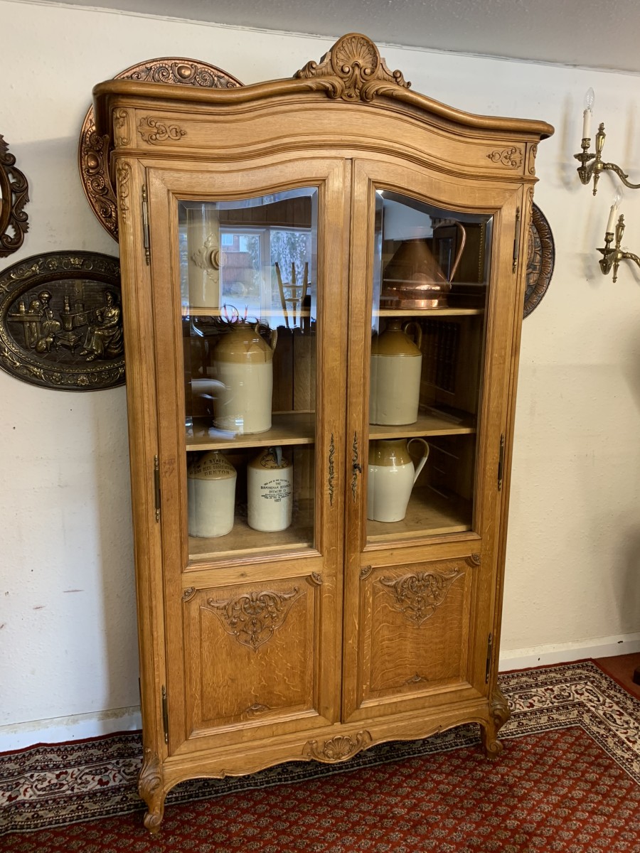 Fabulous Quality French Carved Oak Glazed Cabinet/cupboard Circa 1930 - Image 14