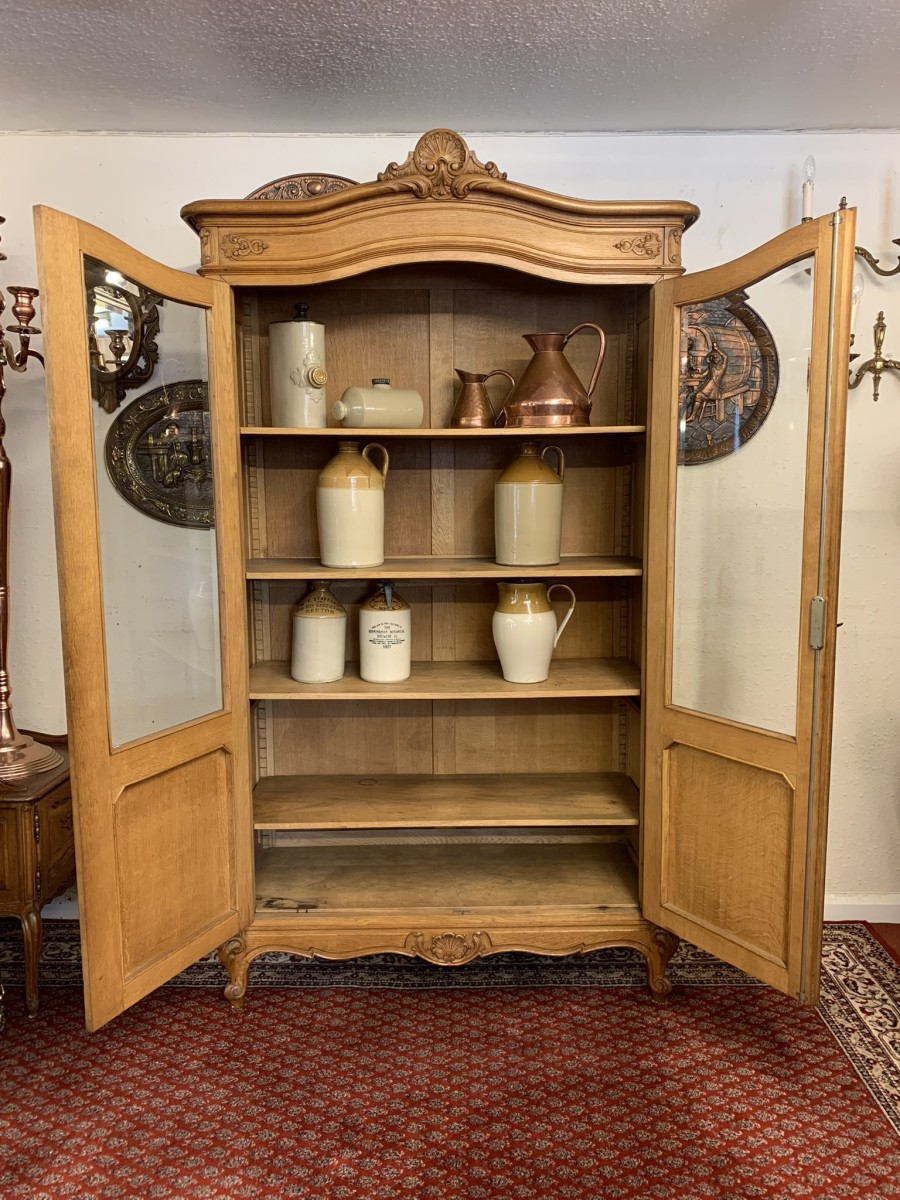 Fabulous Quality French Carved Oak Glazed Cabinet/cupboard Circa 1930 - Image 15