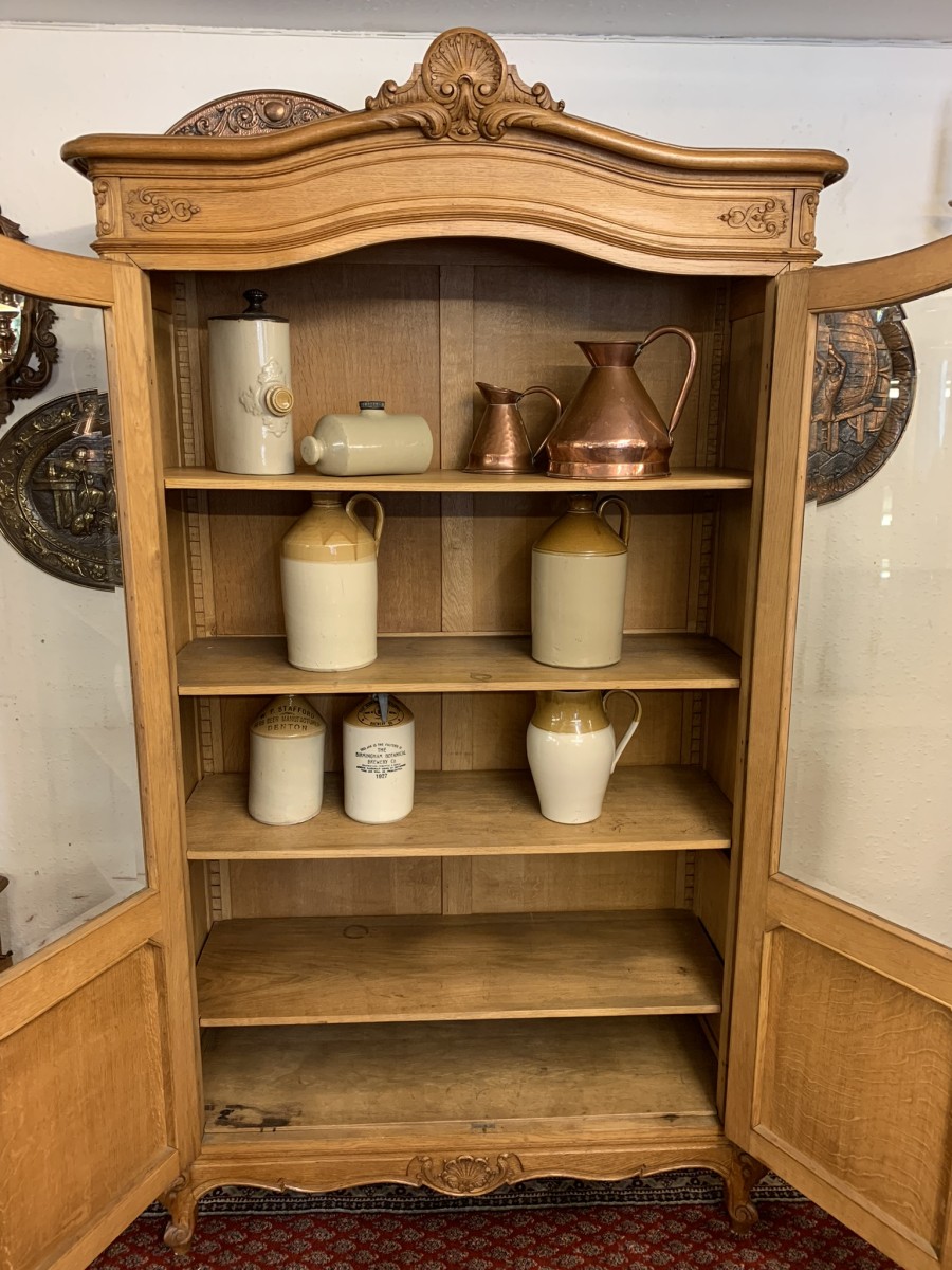 Fabulous Quality French Carved Oak Glazed Cabinet/cupboard Circa 1930 - Image 17