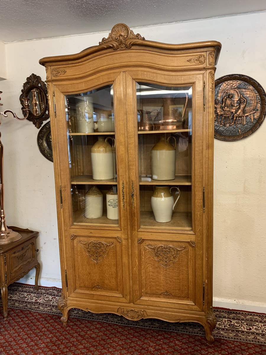 Fabulous Quality French Carved Oak Glazed Cabinet/cupboard Circa 1930 - Image 18