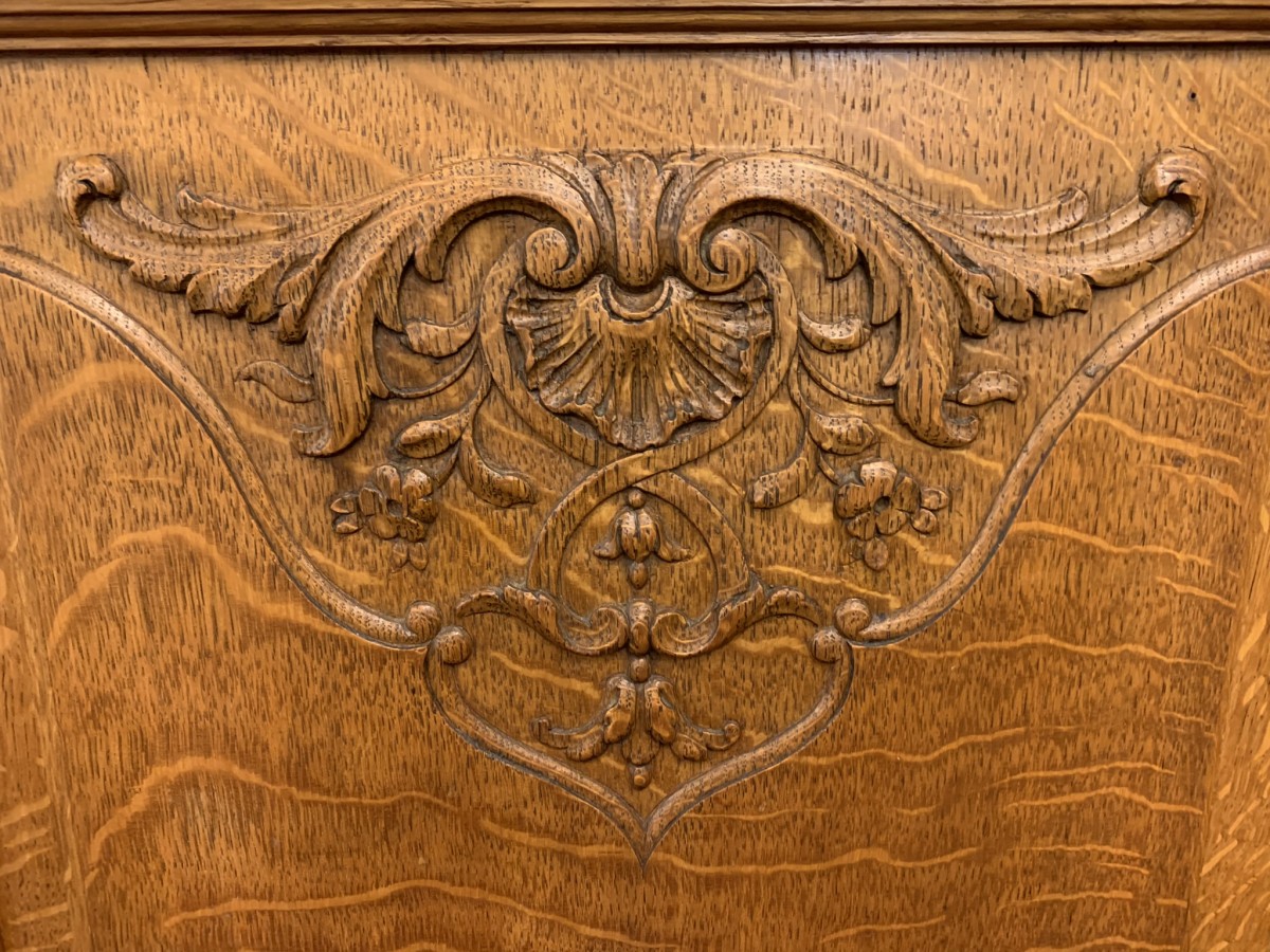 Fabulous Quality French Carved Oak Glazed Cabinet/cupboard Circa 1930 - Image 8