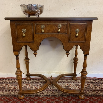 Outstanding Quality Inlaid Burr Walnut Lowboy