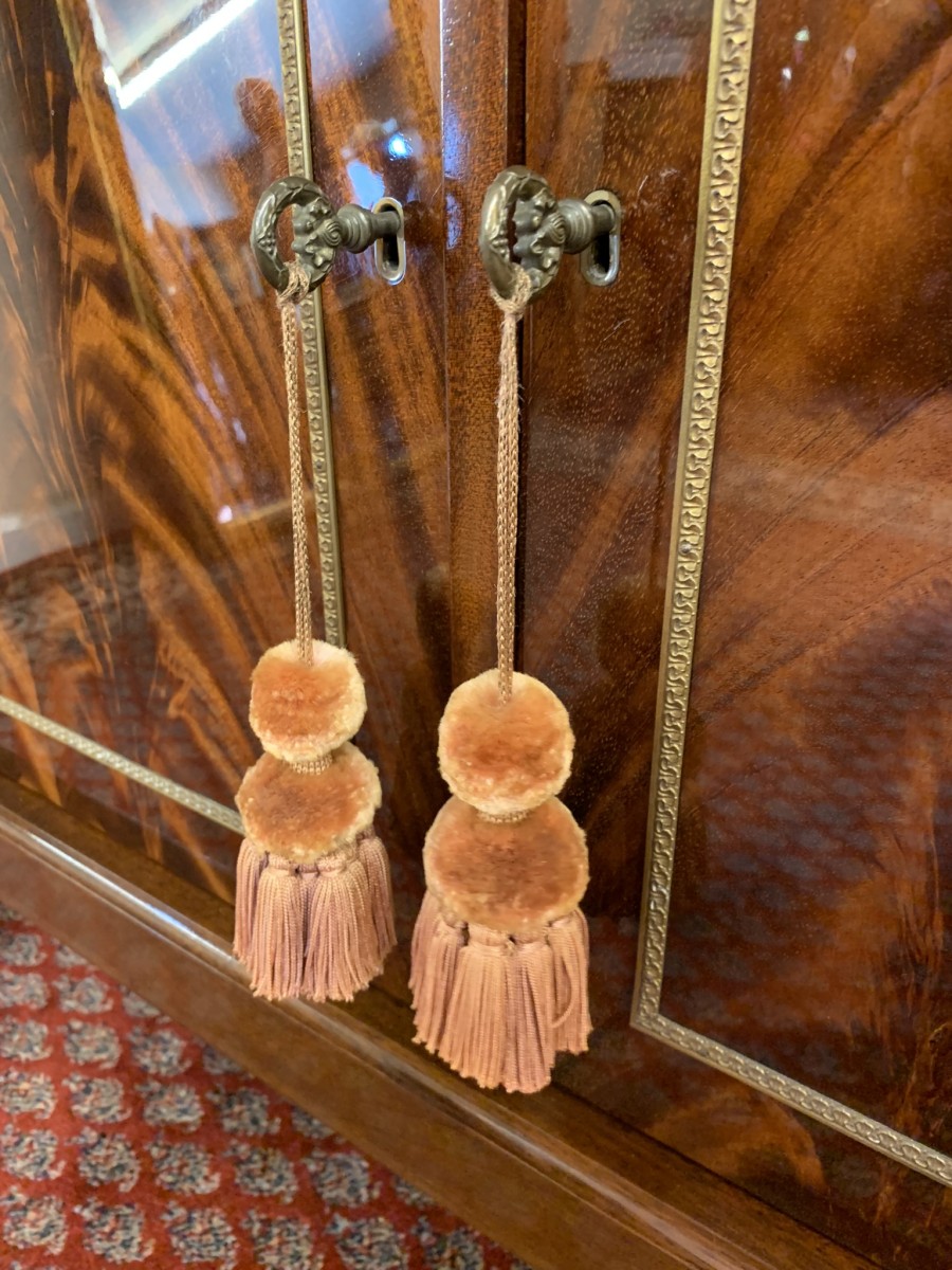 Stunning Antique French Neo Classical Shaped Mahogany Marble Top Credenza - Image 16