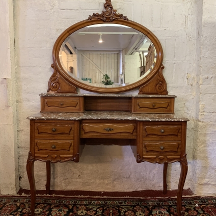 Quality Antique French Carved Mahogany Knee Hole Dressing Table Circa 1890