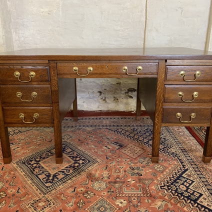Fantastic Quality Antique Oak Office Desk Circa 1930