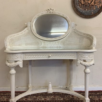Fabulous French White Shaped Mirrored Top Dressing Table