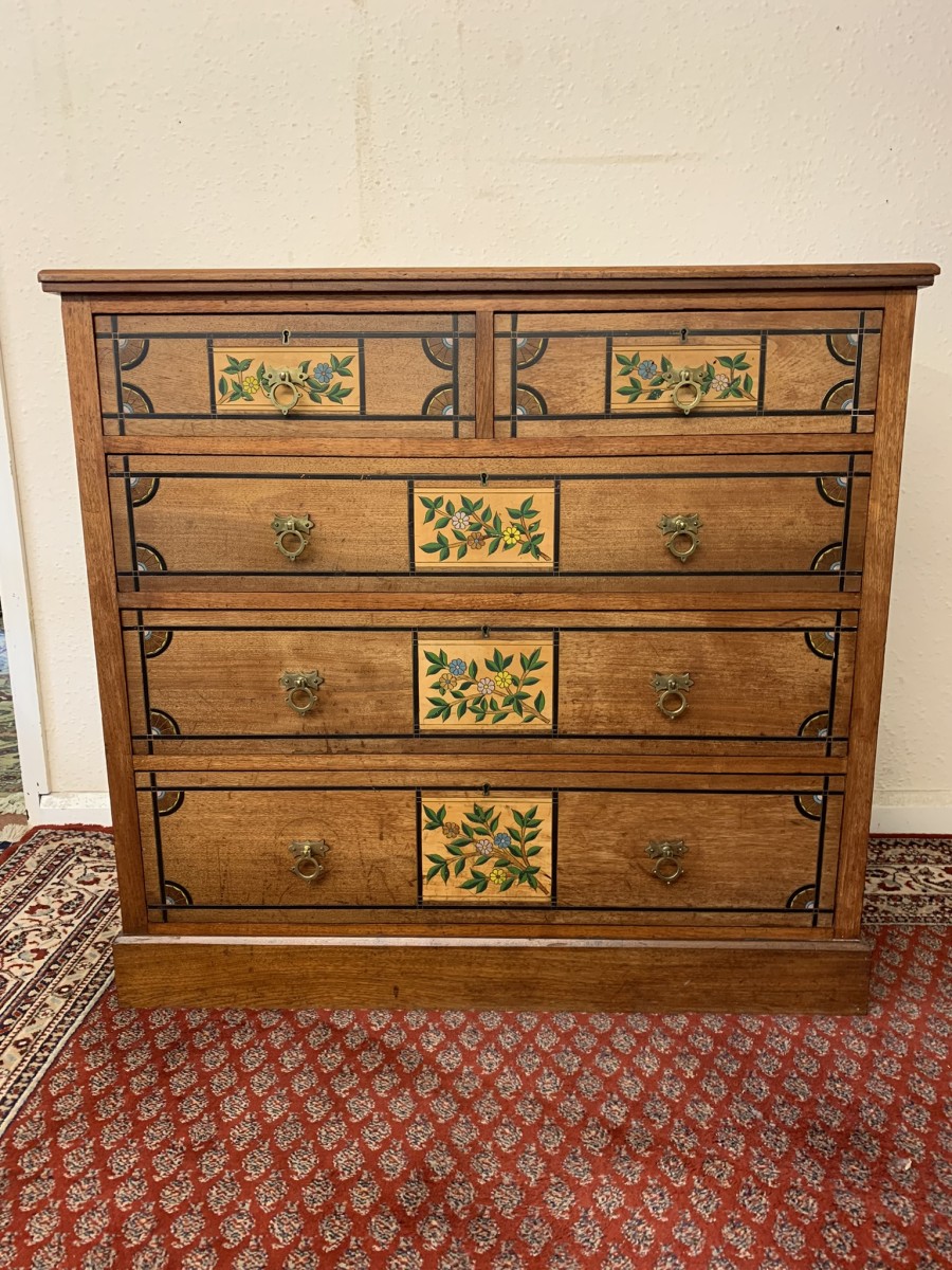 Stunning Antique Walnut Arts And Crafts Chest Of Drawers Circa 1895 - Image 10