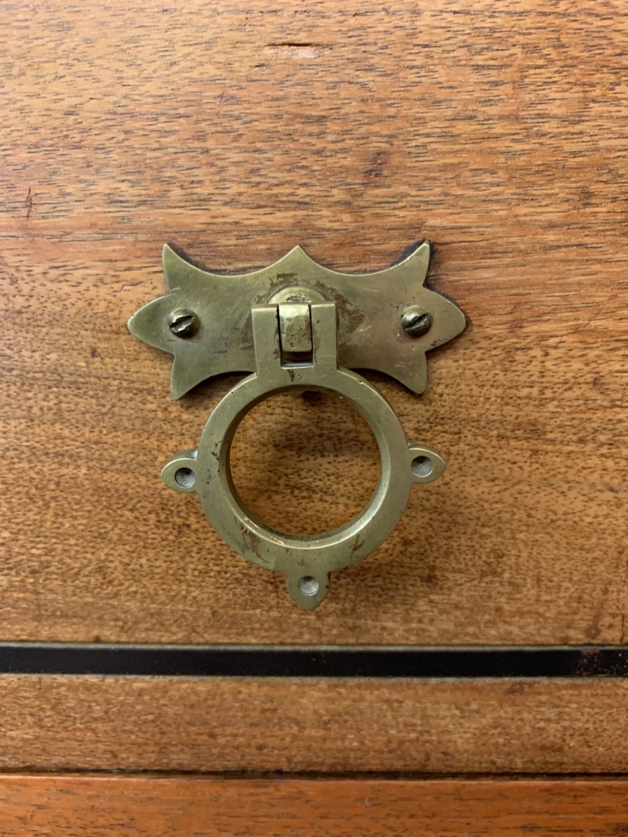 Stunning Antique Walnut Arts And Crafts Chest Of Drawers Circa 1895 - Image 7