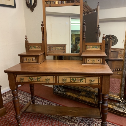 Fabulous Walnut Arts And Crafts Dressing Table Circa 1895
