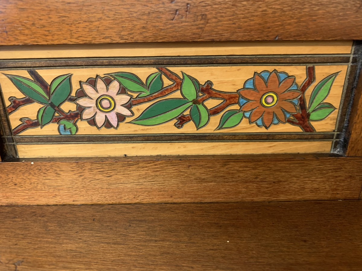 Fabulous Walnut Arts And Crafts Dressing Table Circa 1895 - Image 7