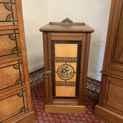 Fabulous Walnut Arts And Crafts Bedside Cabinet/locker Circa 1895