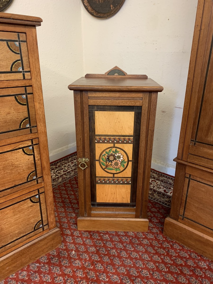 Fabulous Walnut Arts And Crafts Bedside Cabinet/locker Circa 1895