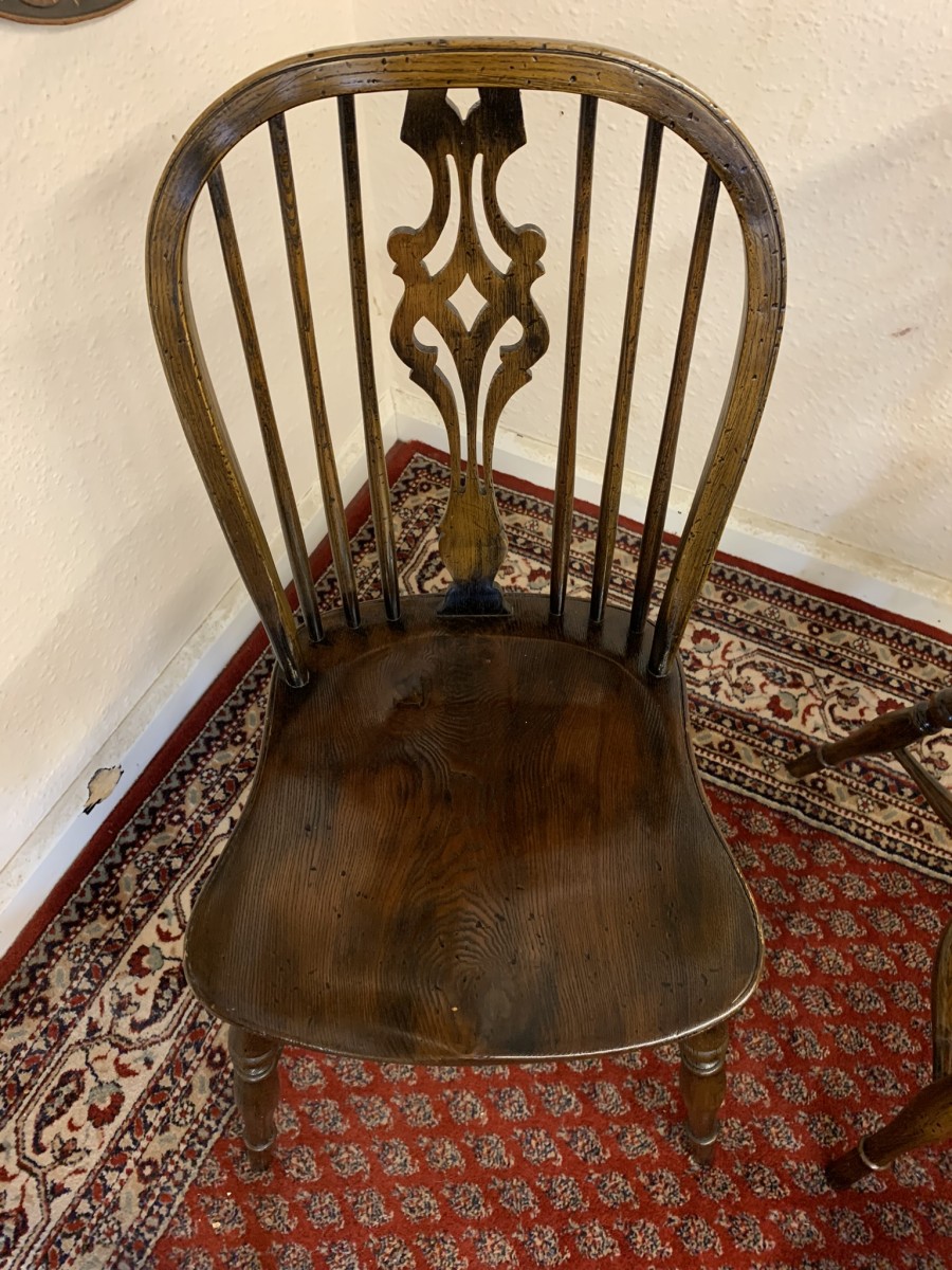 Quality Oak Gate Leg Table With Six Matching Crinoline Stretcher Chairs - Image 21