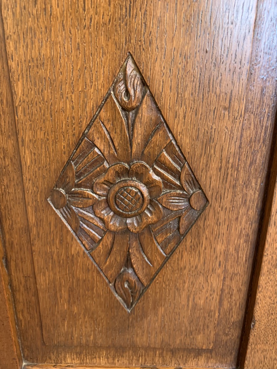 Fantastic Quality Antique Frenc Carved Oak Mirrored Door Armoire/wardrobe - Image 11