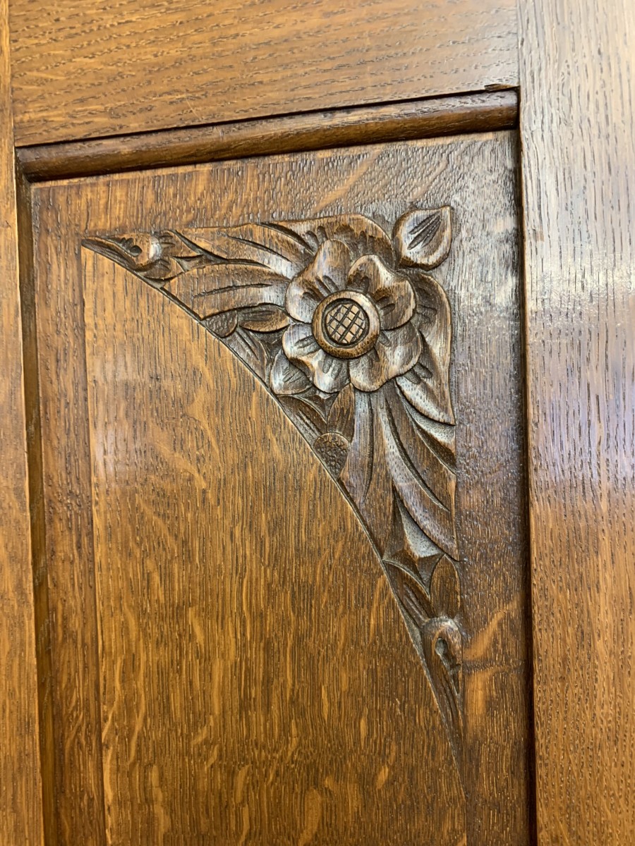 Fantastic Quality Antique Frenc Carved Oak Mirrored Door Armoire/wardrobe - Image 12