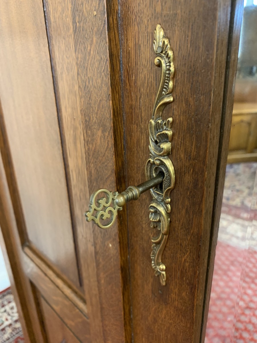 Fantastic Quality Antique Frenc Carved Oak Mirrored Door Armoire/wardrobe - Image 15