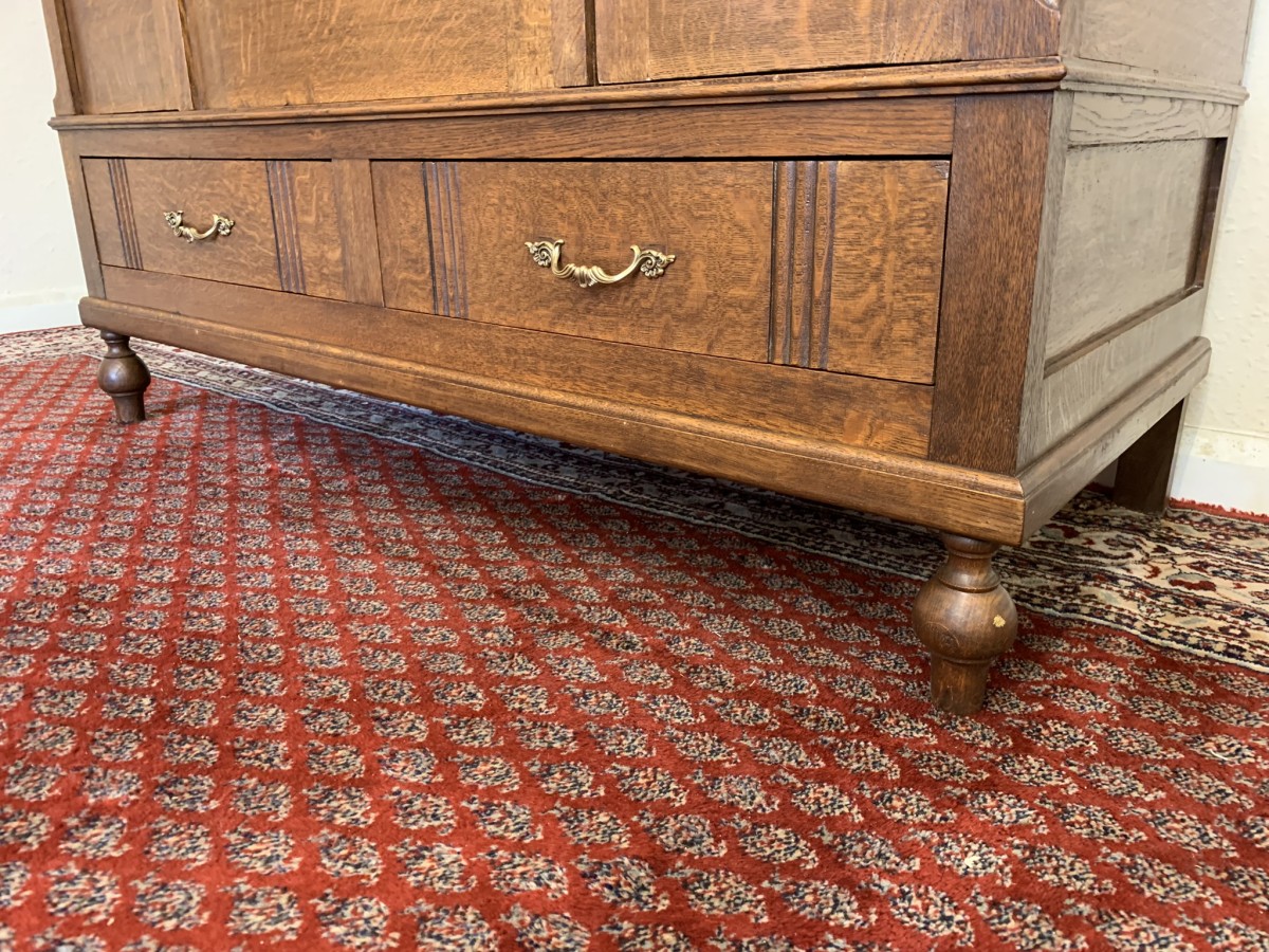 Fantastic Quality Antique Frenc Carved Oak Mirrored Door Armoire/wardrobe - Image 5