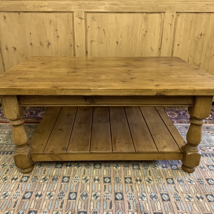 Fabulous Pine Coffee Table With Shelf Below