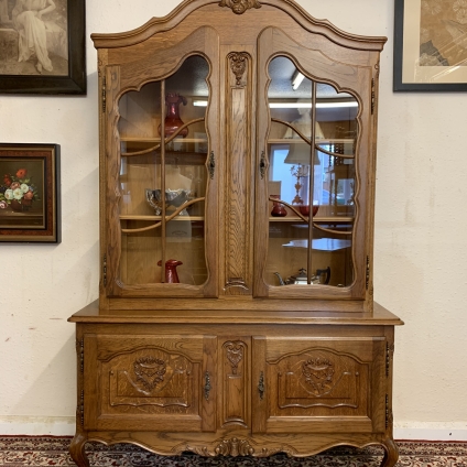 Fantastic Quality French Carved Oak Vitrine/cupboard/cabinet