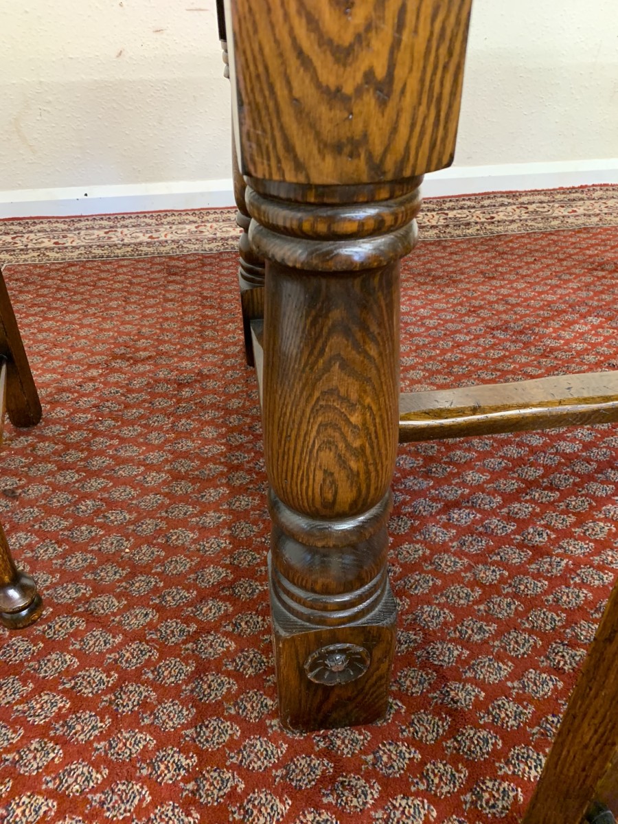 Fantastic Quality Royal Oak Refectory Table And Six Ladderback Chairs - Image 11