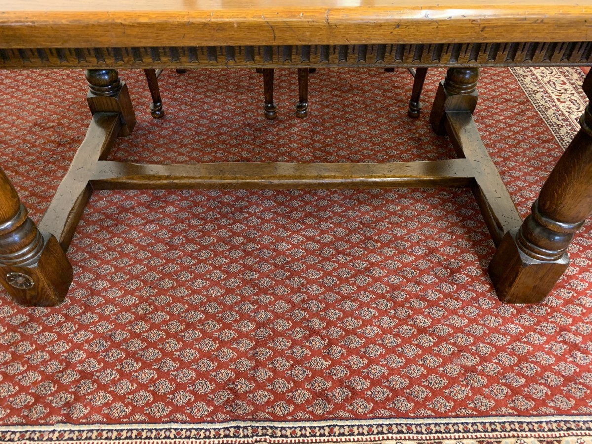 Fantastic Quality Royal Oak Refectory Table And Six Ladderback Chairs - Image 17