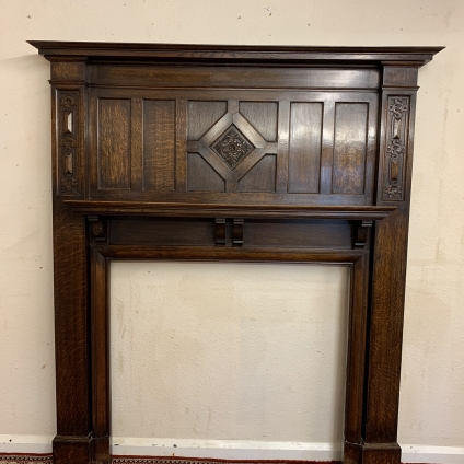 Outstanding Quality Antique Carved Oak Fire Surround Circa 1920