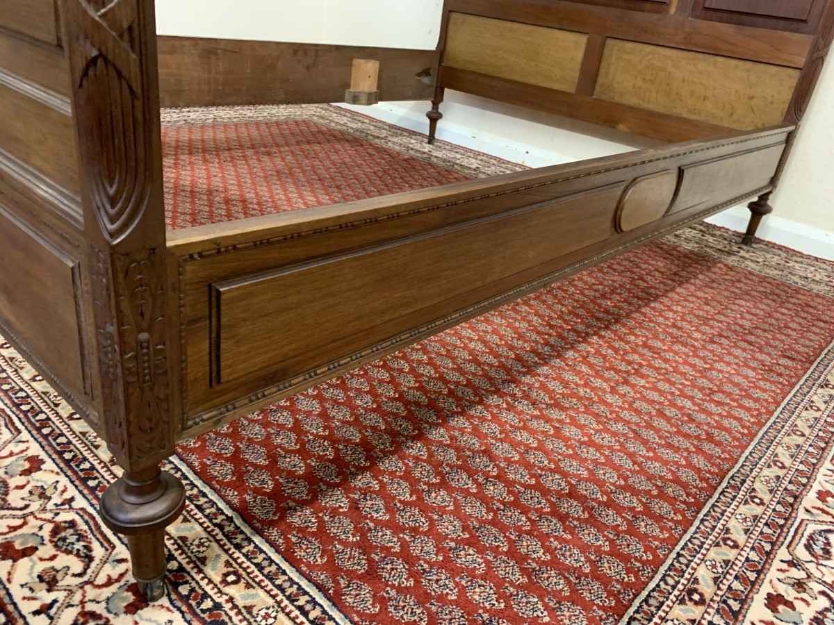 Outstanding Quality French Antique Carved Walnut Double Bed Circa 1900 - Image 14