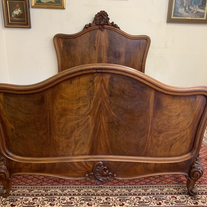 Fantastic Quality Antique French Carved Mahogany Double Bed Cira 1880