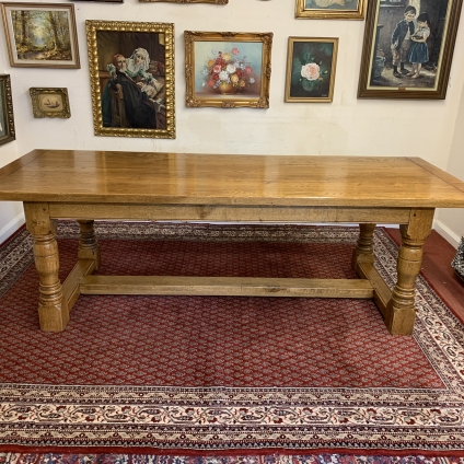 Outstanding Quality Large Oak Refrectory Table
