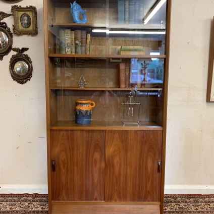 Mid Century Retro Teak Glazed Bookcase Circa 1960