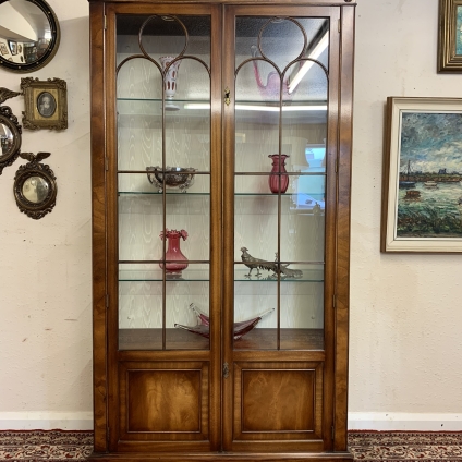 Outstanding Quality Tall Mahogany Glazed Display Cabinet