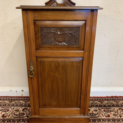 Fantastic Quality Antique Carved Walnut Bedside Cabinet