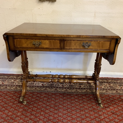 Outstanding Quality Mahogany Two Drawer Drop End Sofa Table