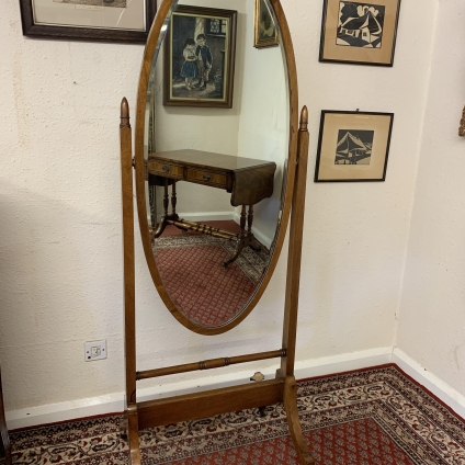 Stylish Mahogany Cheval Dressing Mirror