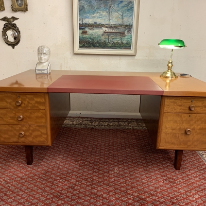 Quality Large Mid Century Mahogany Office Desk By Gimson & Slater Ltd Circa 1965