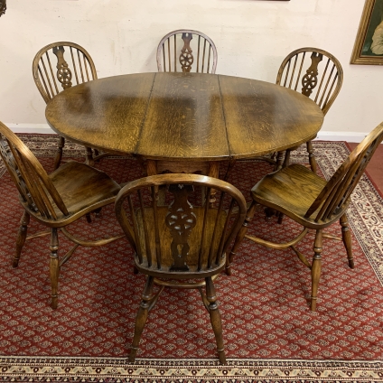 Outstanding Quality Oak Titchmarsh & Goodwin Table & Six Matching Chairs