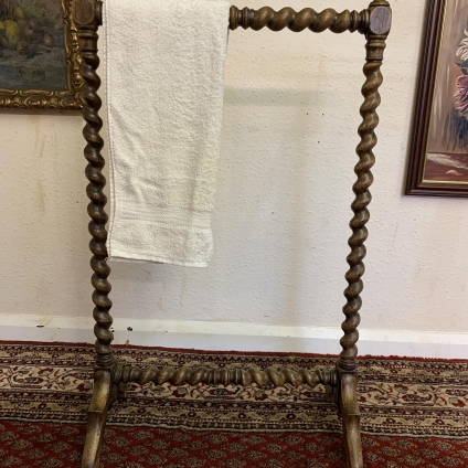 Fabulous Antique Twist Oak Towel Rail Circa 1930