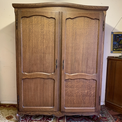 Elegant French Oak Two-door Armoire/wardrobe