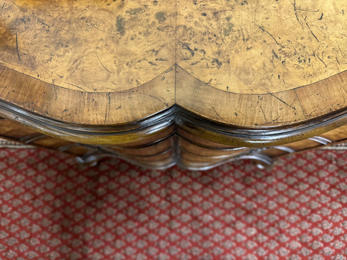 Quality Antique Walnut Serpentine Fronted Chest Of Drawers Circa 1920 - Image 13