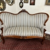 Stunning Antique Shaped Mahogany Upholstered Sofa Circa 1880 - Image 3