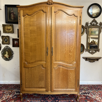 Fabulous French Carved Oak Two Door Armoire/wardrobe