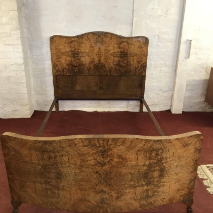 Outstanding Quality Burr Walnut Art Deco Double Bed - Now Sold